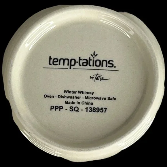 Temptations Winter Whimsy Platter Cake Plate Serving Round Ceramic Christmas 13” - Picture 6 of 6